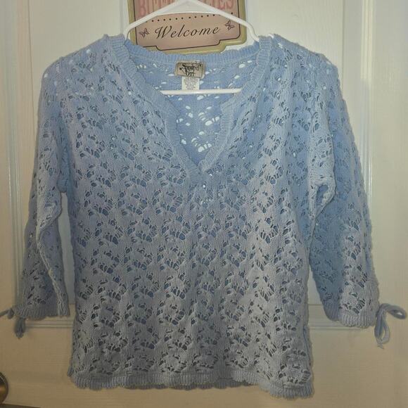 Y2K Spoiled Girl Open Knit Sweater - Picture 1 of 4